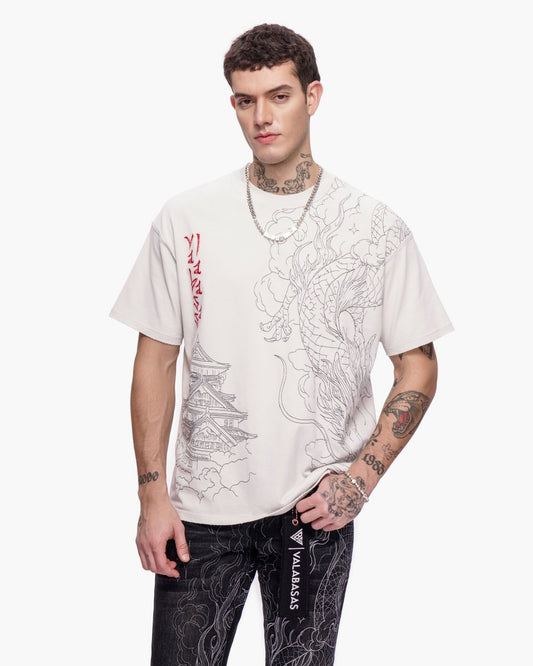 Mist Temple Tee Washed White - Valabasas