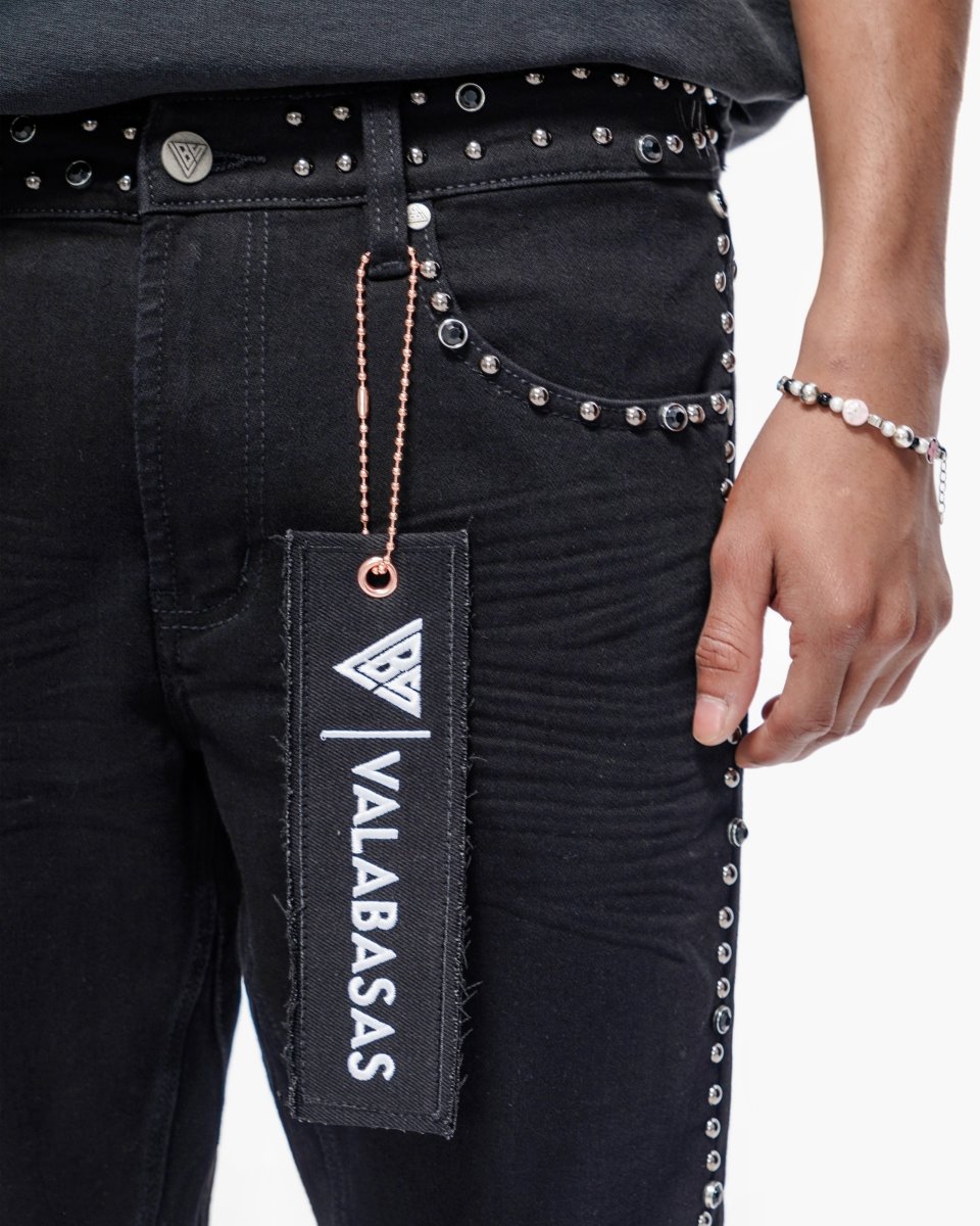 Mite Jet Black Stacked Jeans - Valabasas