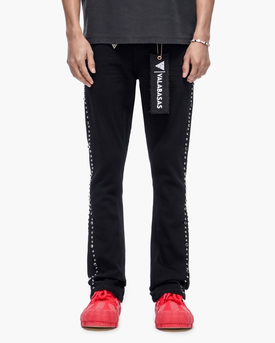 Mite Jet Black Stacked Jeans - Valabasas