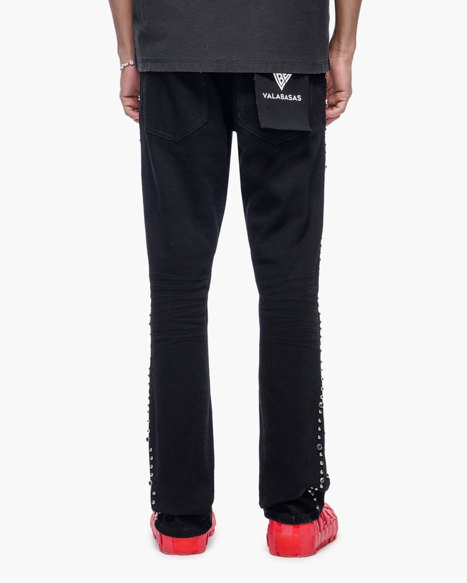 Mite Jet Black Stacked Jeans - Valabasas