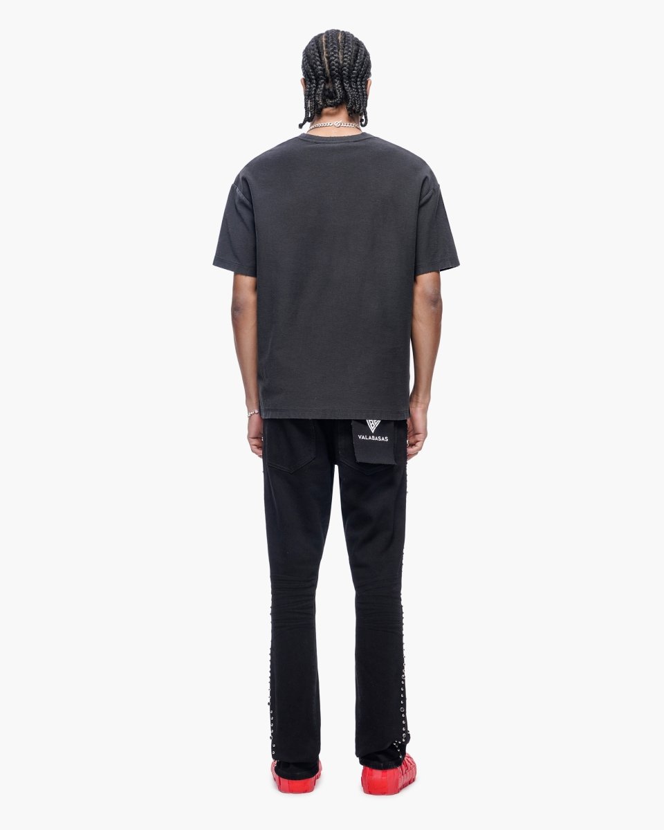 Mite Jet Black Stacked Jeans - Valabasas