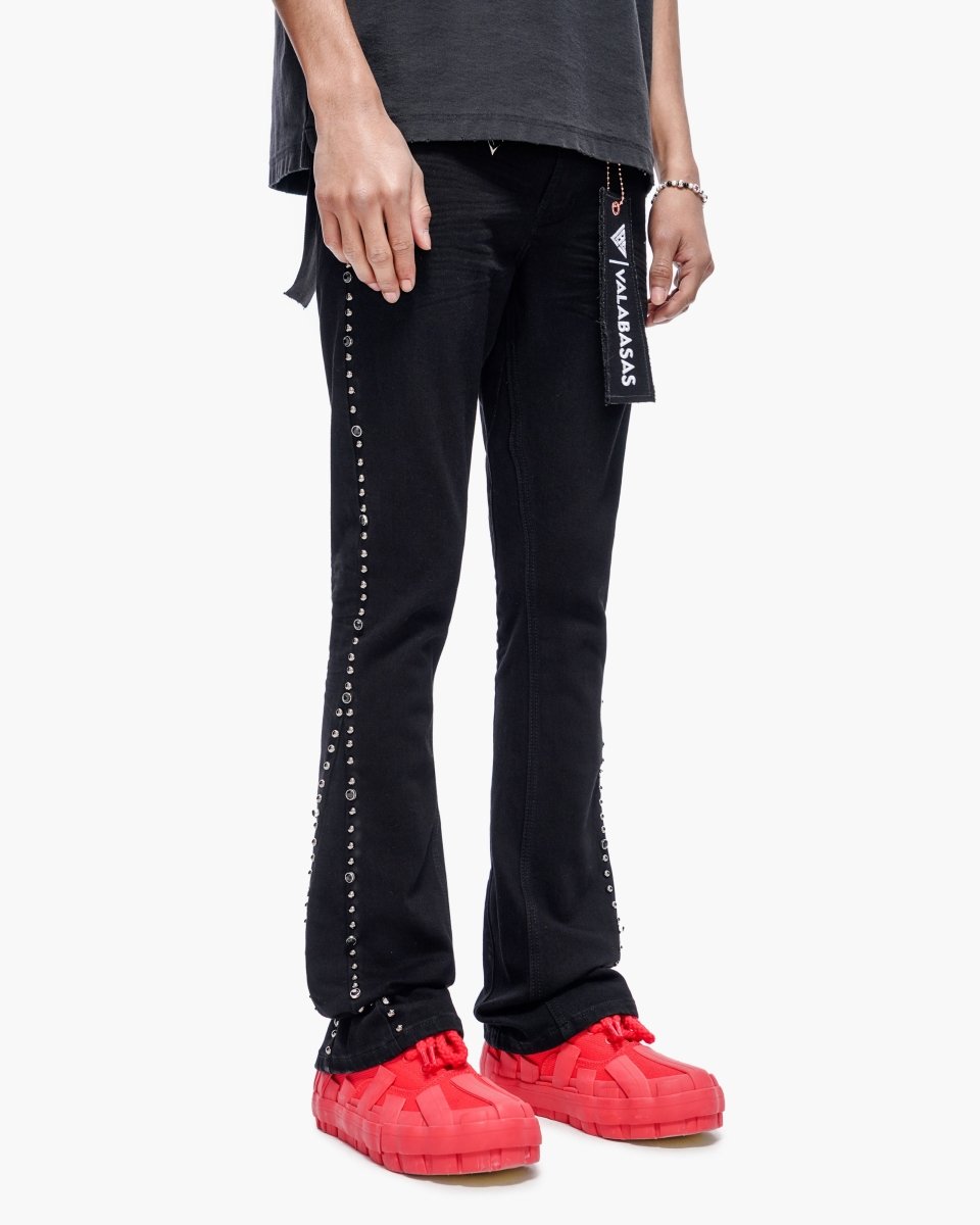 Mite Jet Black Stacked Jeans - Valabasas