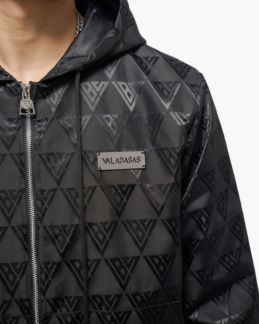 Monogram 2.0 Black Windbreaker Jacket - Valabasas