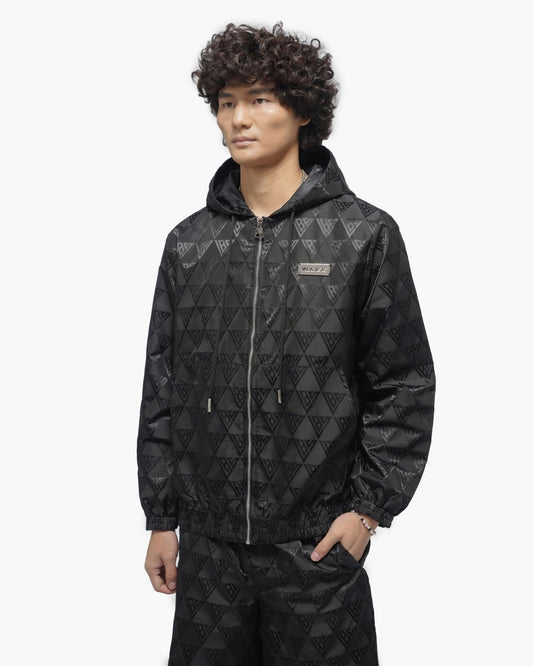 Monogram 2.0 Black Windbreaker Jacket - Valabasas