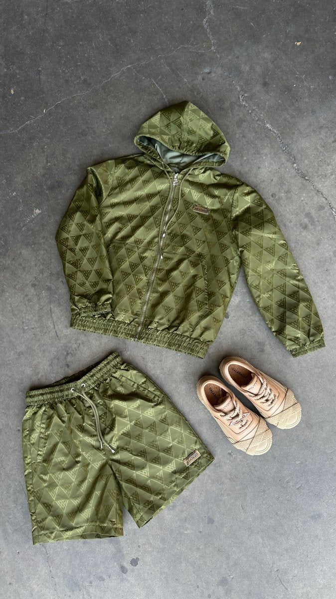 Monogram 2.0 Olive Windbreaker Jacket - Valabasas