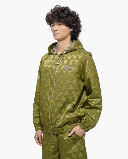 Monogram 2.0 Olive Windbreaker Jacket - Valabasas