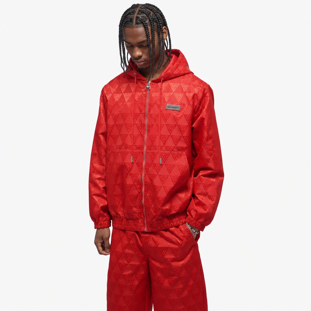 Monogram 2.0 Red Windbreaker Jacket - Valabasas