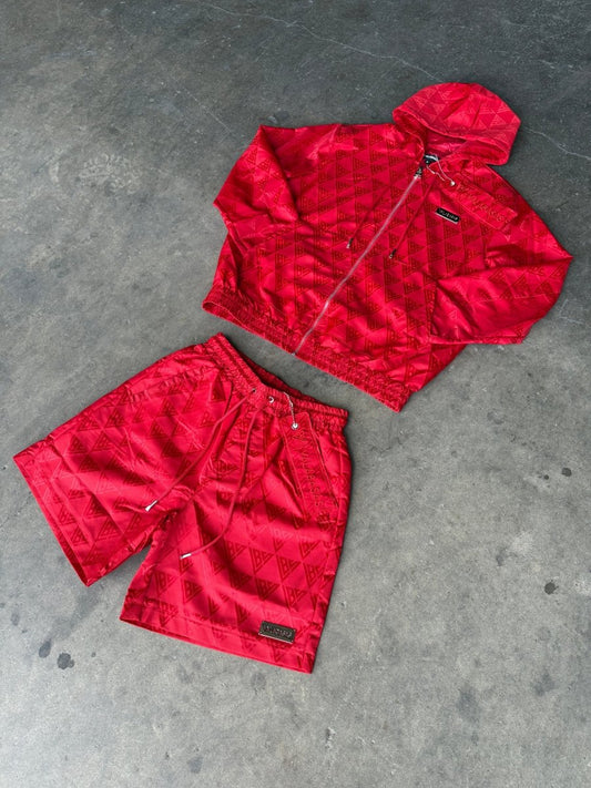 Monogram 2.0 Red Windbreaker Jacket - Valabasas