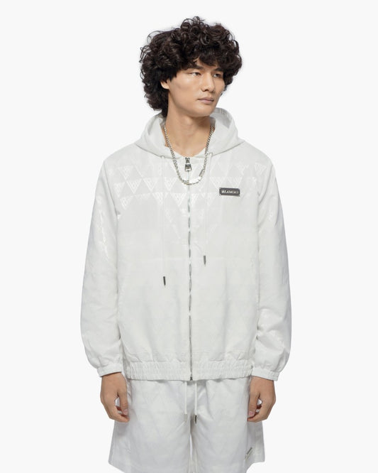 Monogram 2.0 White Windbreaker Jacket - Valabasas