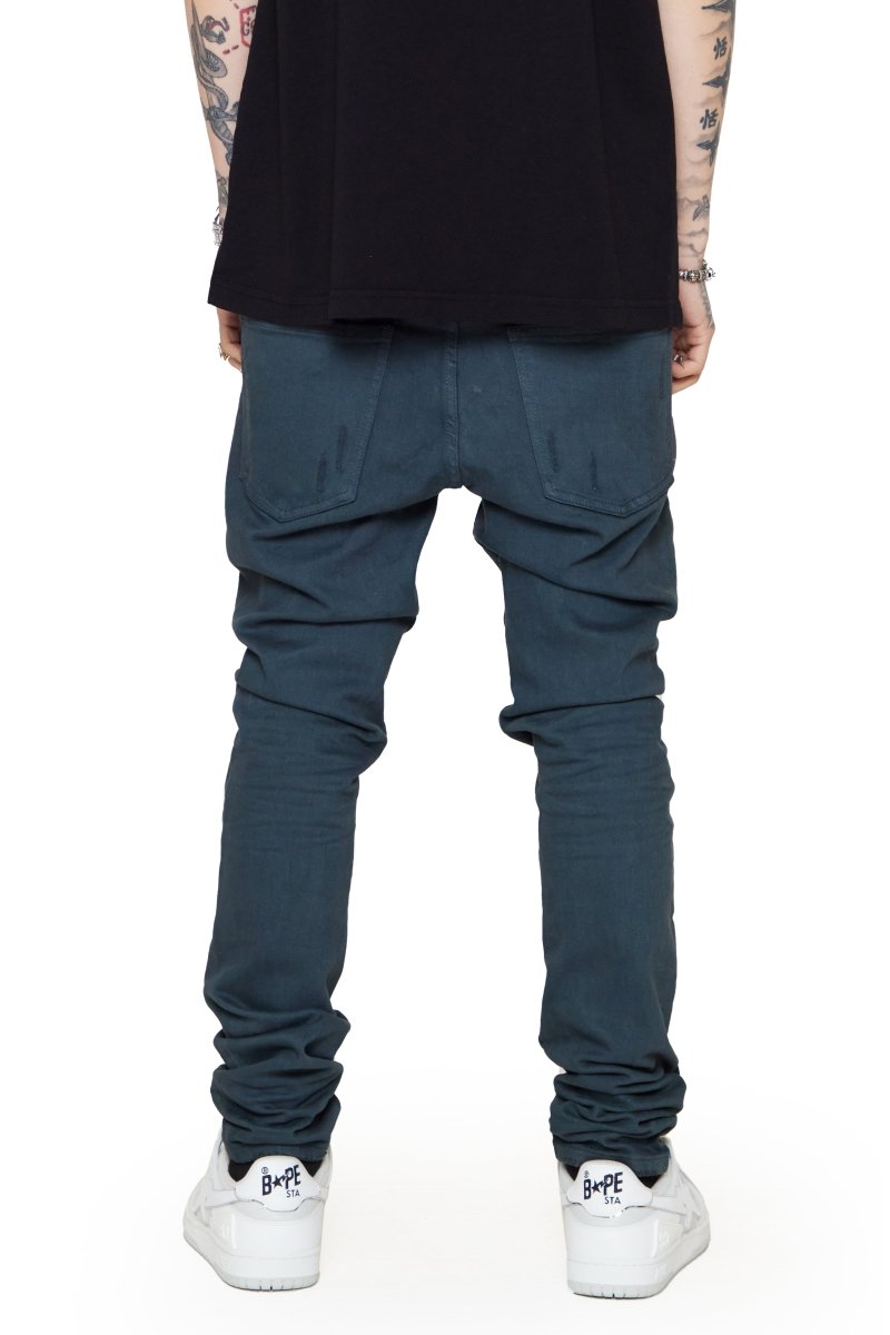 "MR CLEAN 2.0” BLUE JAY VINTAGE OLIVE SKINNY JEAN