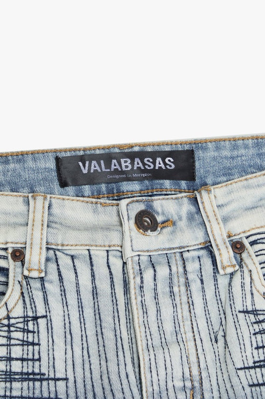 "MR. EMBROIDERY" STACKED FLARE JEAN ARTIC MIDNIGHT - Valabasas