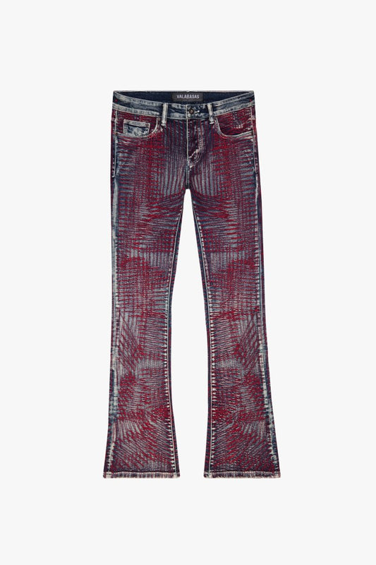 "MR. EMBROIDERY" STACKED FLARE JEAN CORAL HAZE - Valabasas