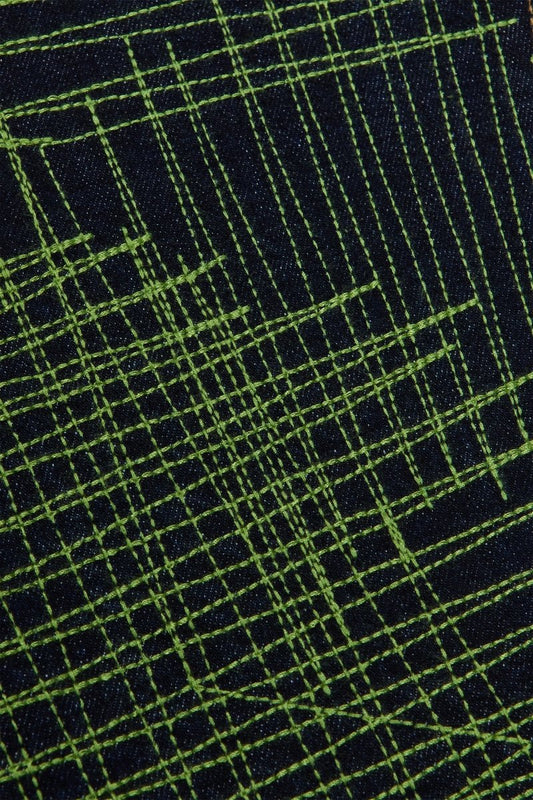 "MR. EMBROIDERY" STACKED FLARE JEAN NEON NIGHTSHADE - Valabasas