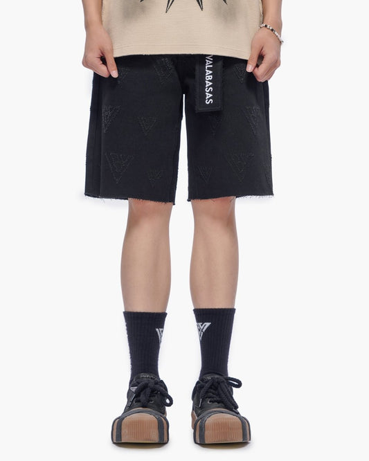 Mr. Engraved Shorts Black - Valabasas
