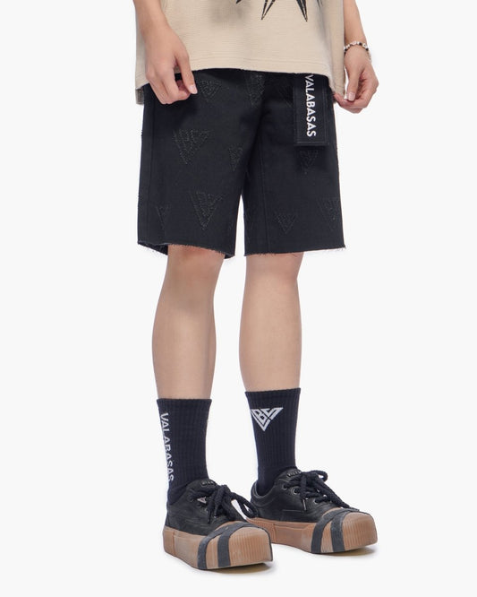 Mr. Engraved Shorts Black - Valabasas