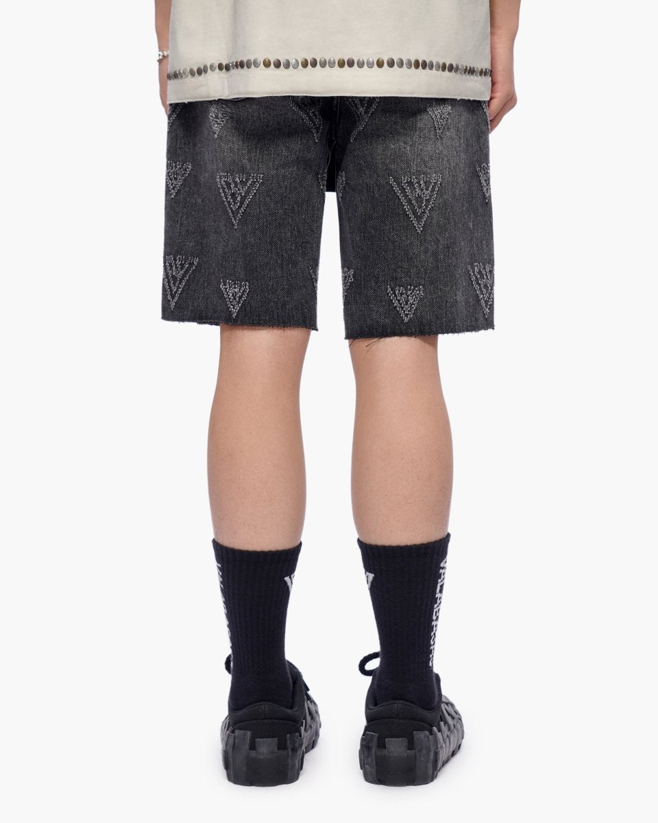 Mr. Engraved Shorts Grey Wash - Valabasas