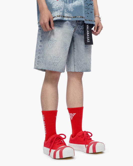 Mr. Engraved Shorts Light Wash - Valabasas