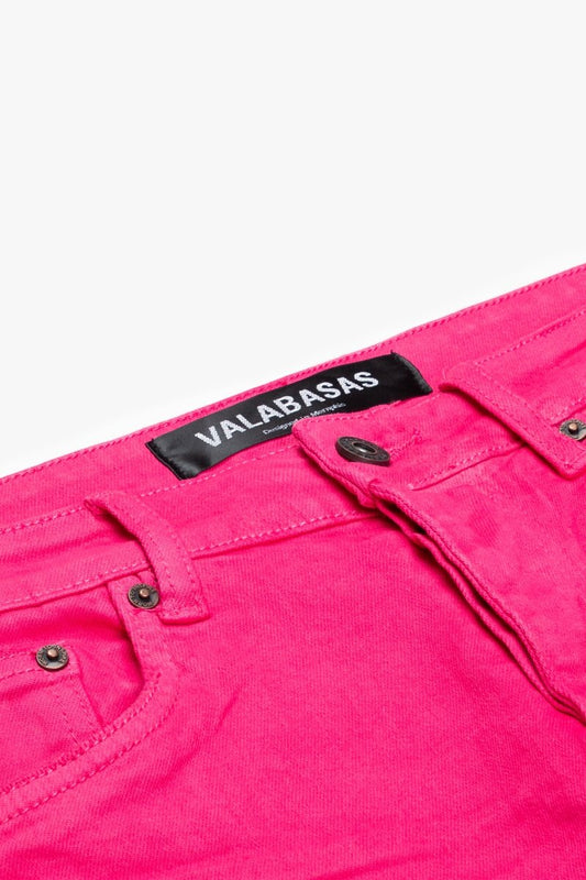 "MR. EXTENDO" STACKED FLARE JEAN FUCHSIA - Valabasas