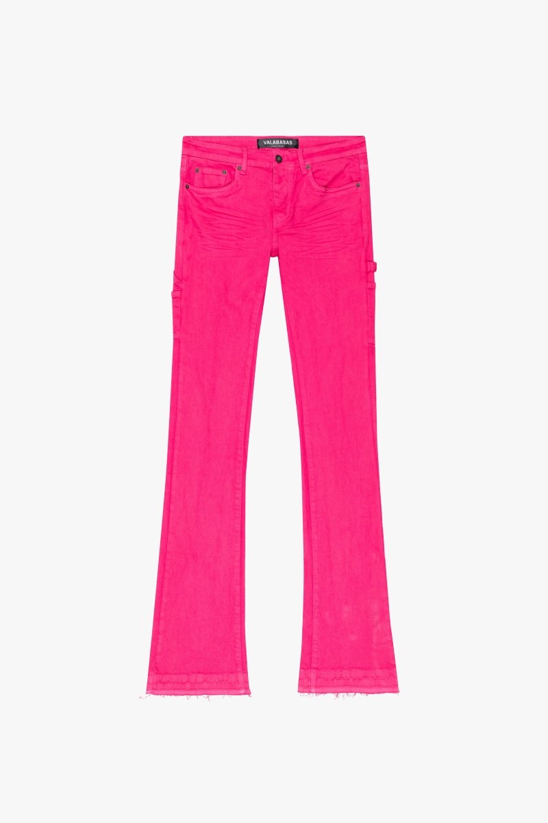 "MR. EXTENDO" STACKED FLARE JEAN FUCHSIA - Valabasas
