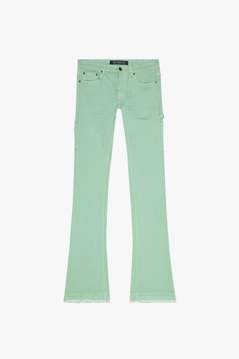 "MR. EXTENDO" STACKED FLARE JEAN GREEN - Valabasas