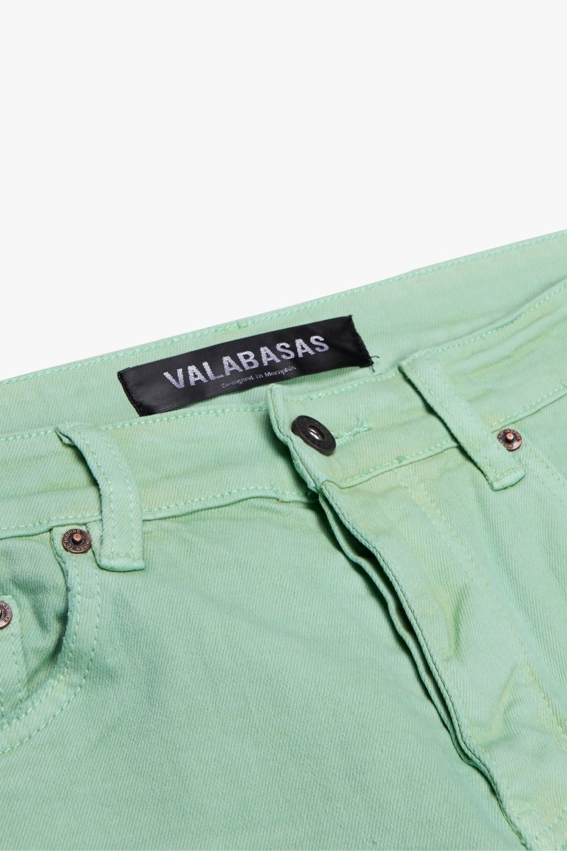"MR. EXTENDO" STACKED FLARE JEAN GREEN - Valabasas