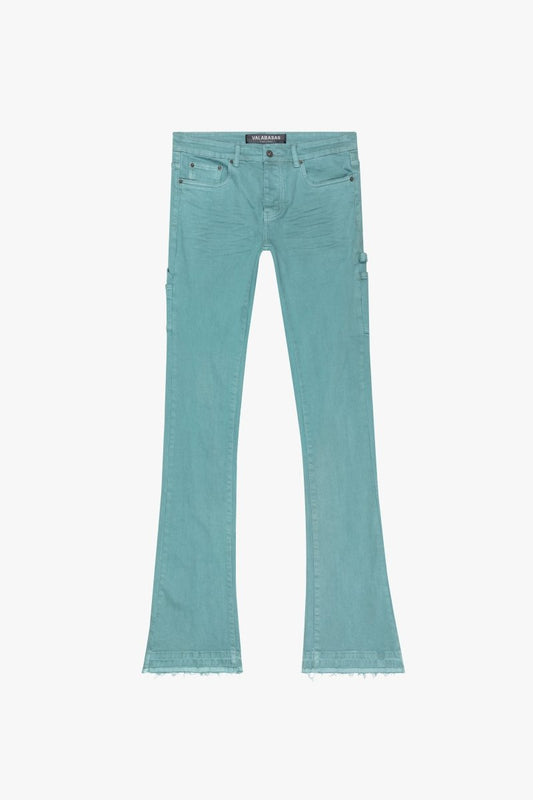 "MR. EXTENDO" STACKED FLARE JEAN OCEAN BLUE - Valabasas