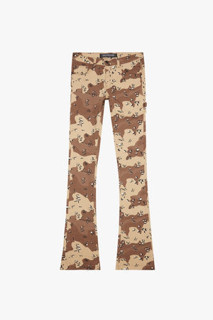 "PYRGOS" LIGHT KHAKI STACKED FLARE