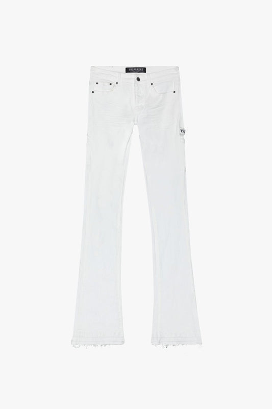 "MR. EXTENDO" BLUE STACKED FLARE JEAN