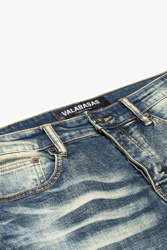 "MR. EXTENDO"SUPER STACKED JEAN DK. VINTAGE WASH - Valabasas