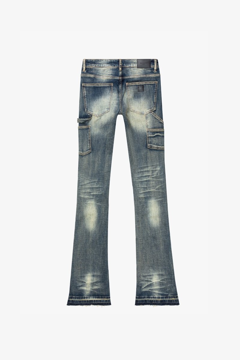 "MR. EXTENDO"SUPER STACKED JEAN DK. VINTAGE WASH - Valabasas