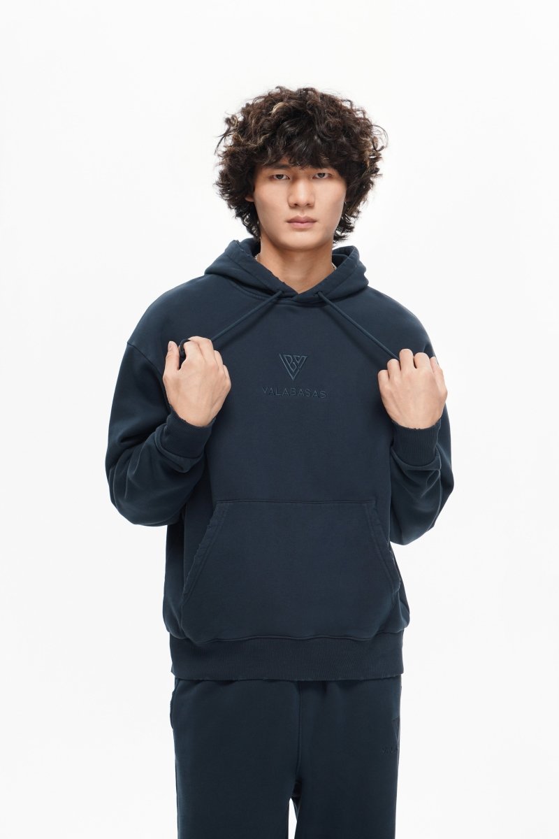 Mr. Fleece Hoodie Navy - Valabasas
