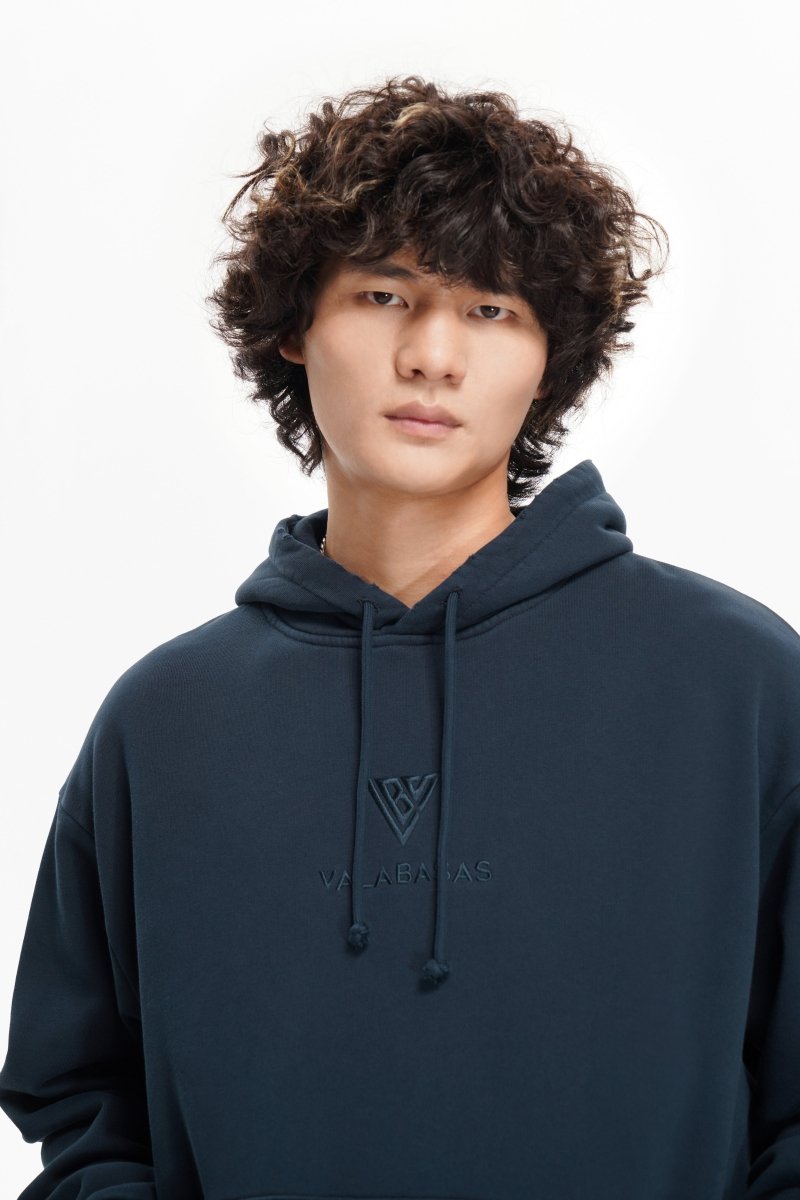 Mr. Fleece Hoodie Navy - Valabasas