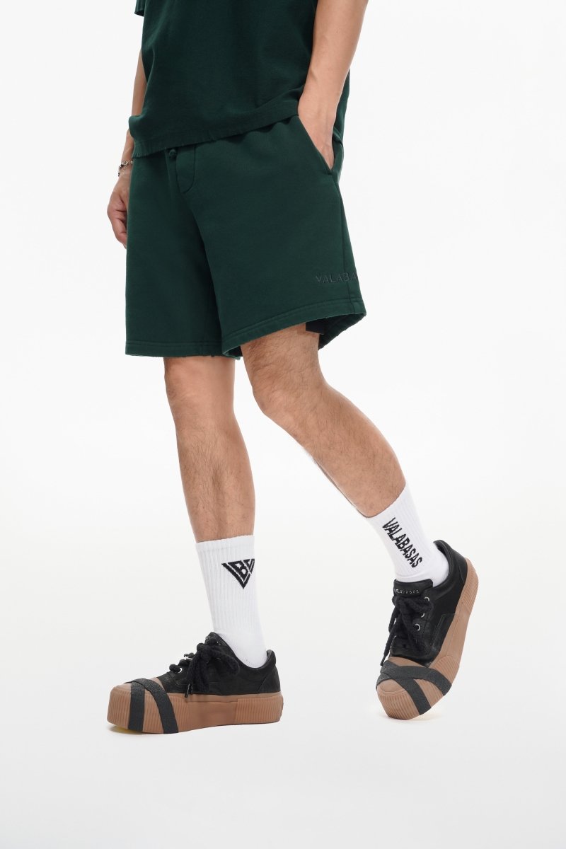 Mr. Fleece Shorts Green - Valabasas