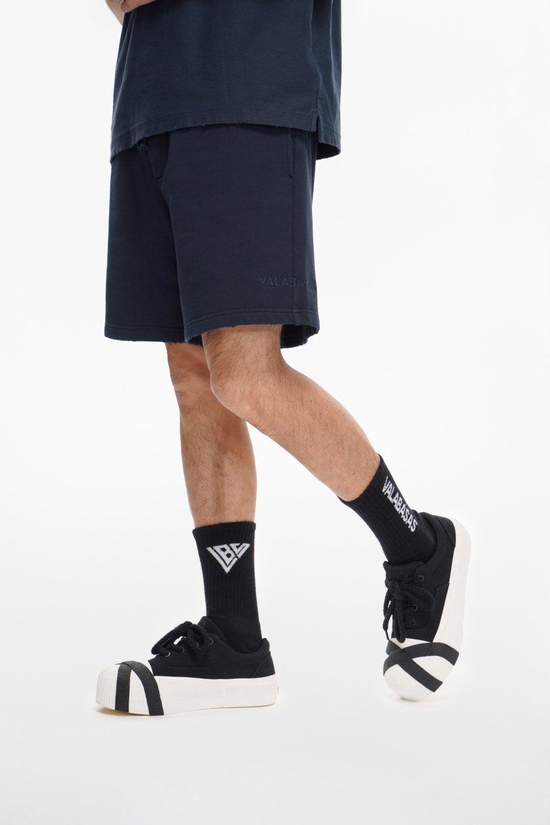 Mr. Fleece Shorts Navy - Valabasas