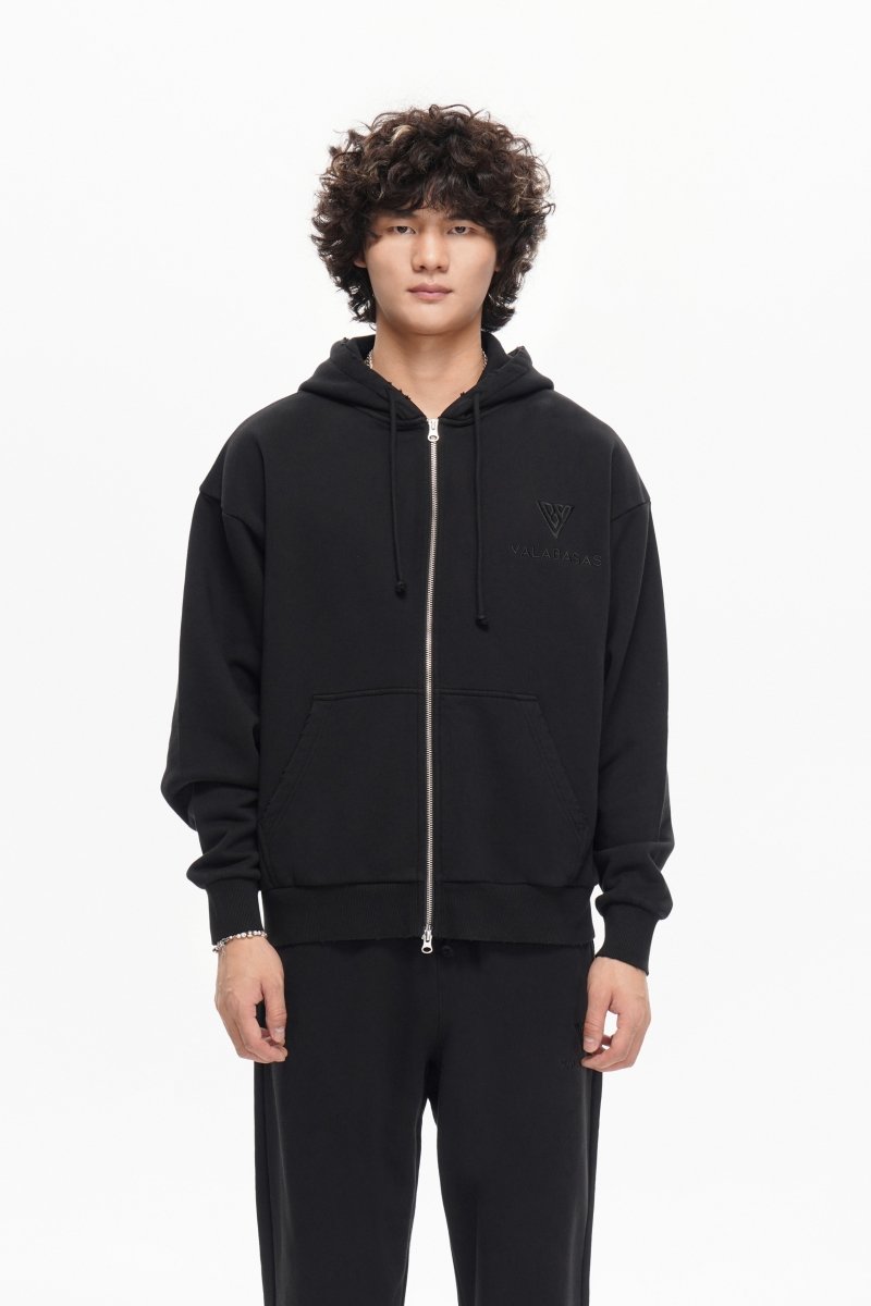 Mr. Fleece Zip Up Black - Valabasas