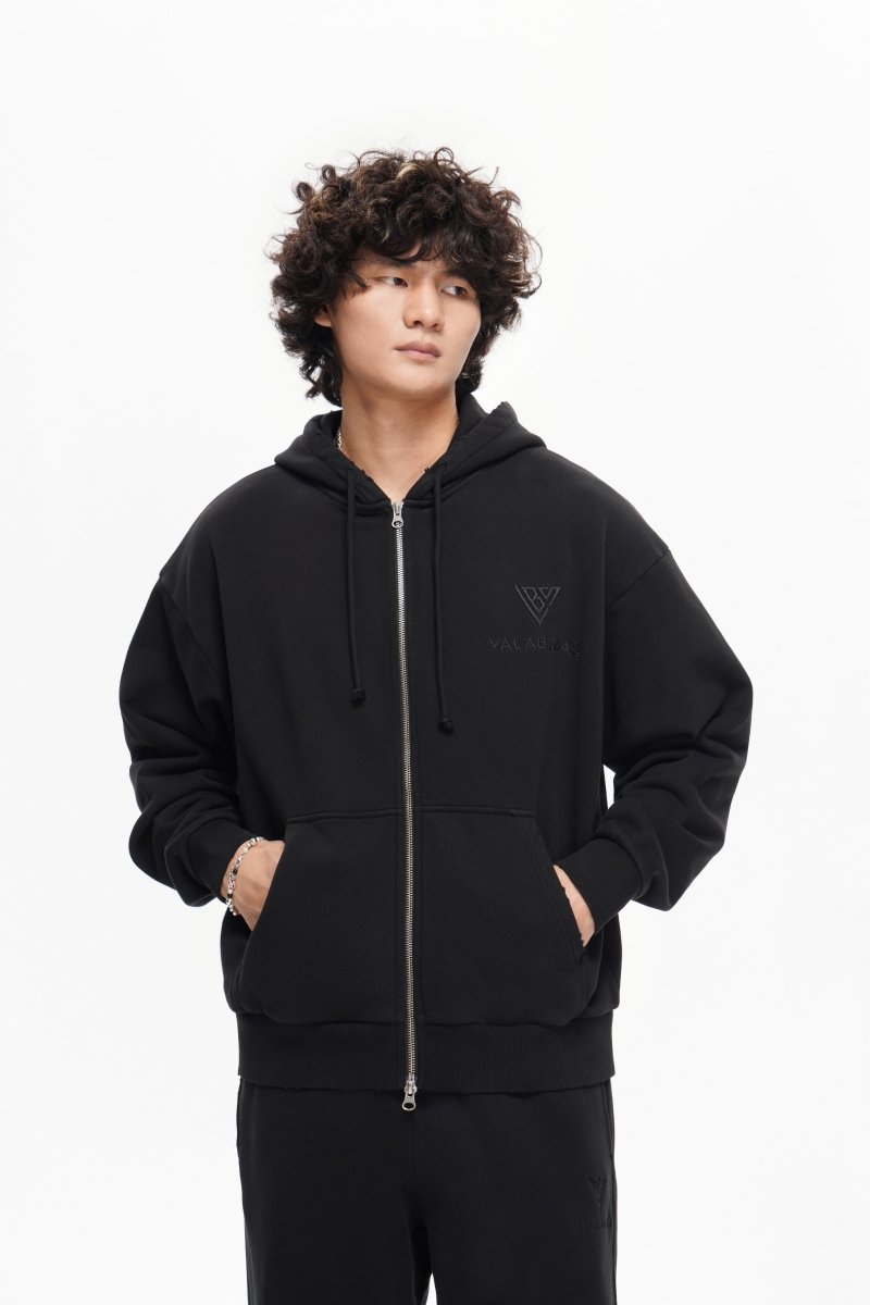 Mr. Fleece Zip Up Black - Valabasas