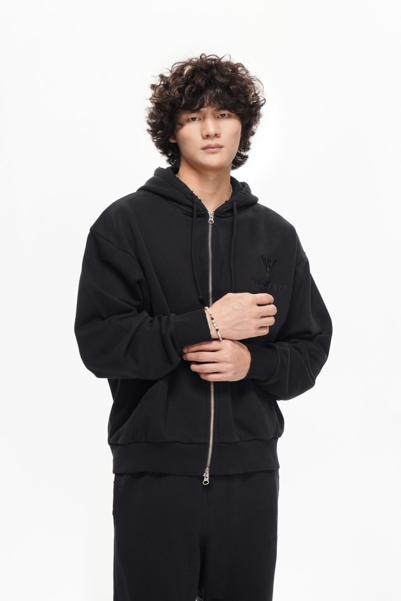 Mr. Fleece Zip Up Black - Valabasas