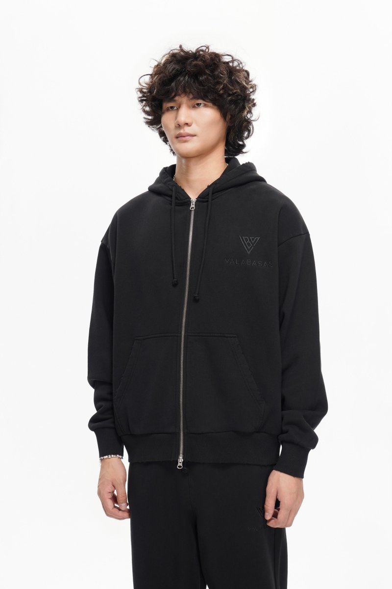 Mr. Fleece Zip Up Black - Valabasas