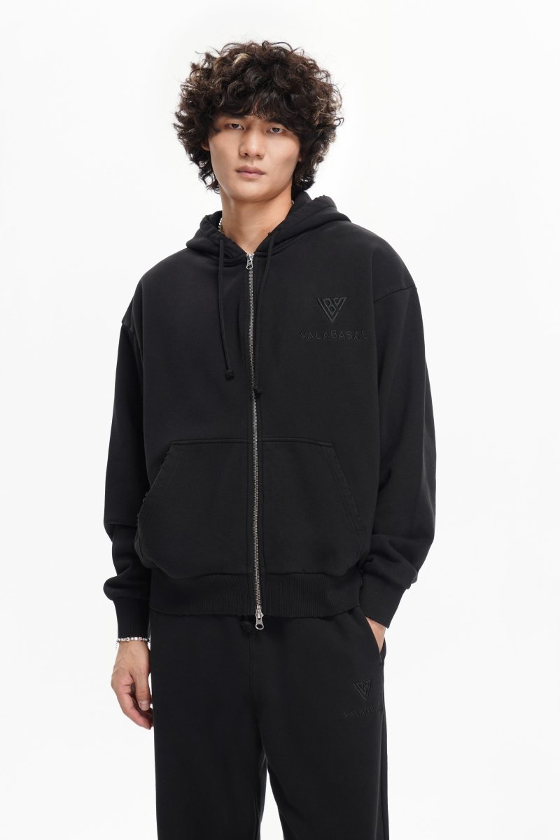 Mr. Fleece Zip Up Black - Valabasas