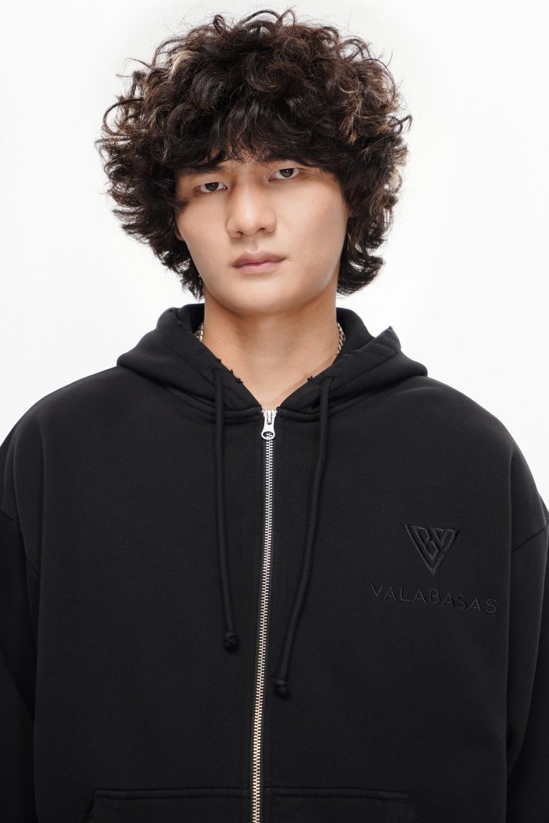 Mr. Fleece Zip Up Black - Valabasas