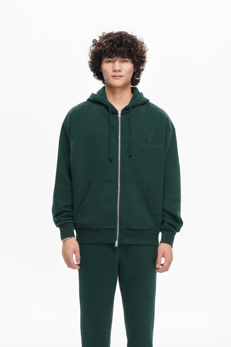 Mr. Fleece Zip Up Green - Valabasas