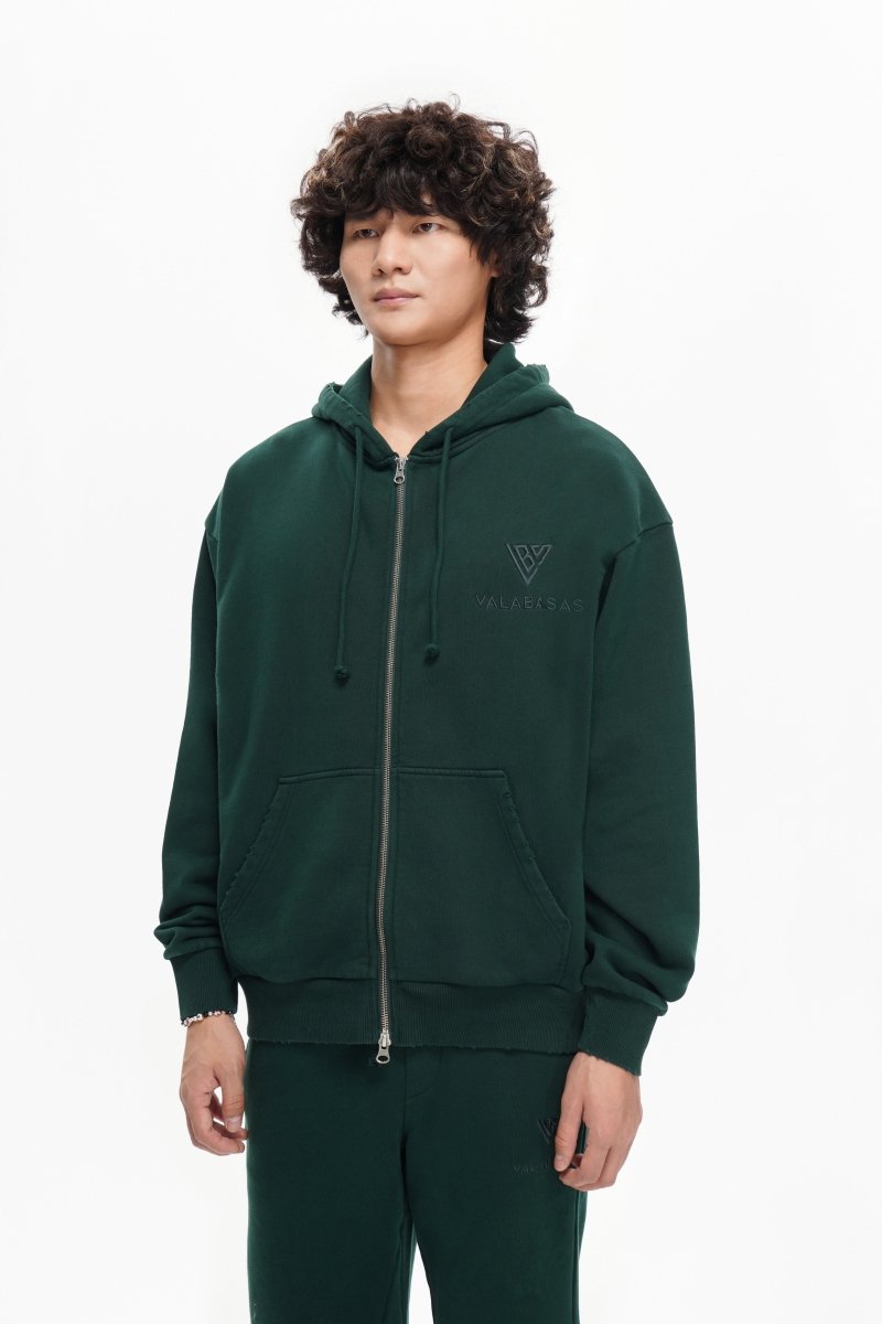 Mr. Fleece Zip Up Green - Valabasas