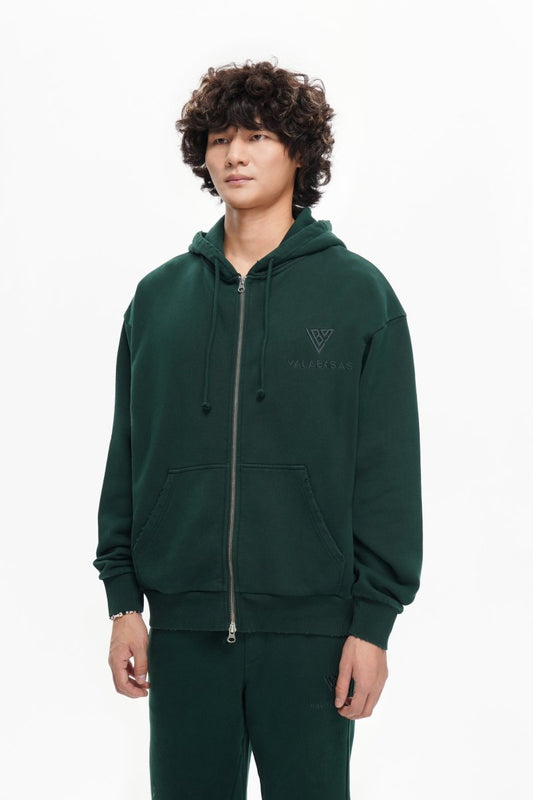 Mr. Fleece Zip Up Green - Valabasas