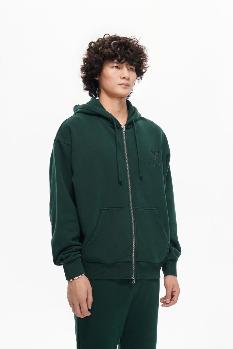 Mr. Fleece Zip Up Green - Valabasas
