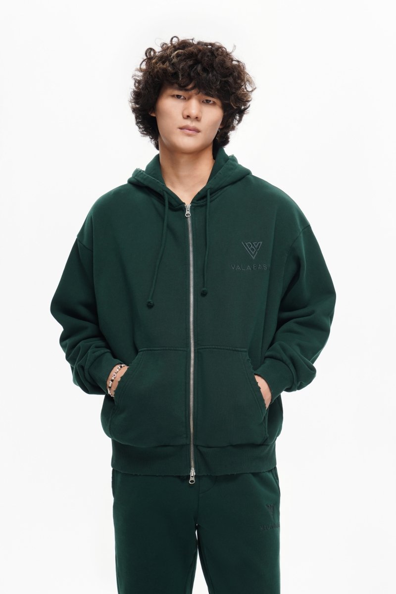 Mr. Fleece Zip Up Green - Valabasas