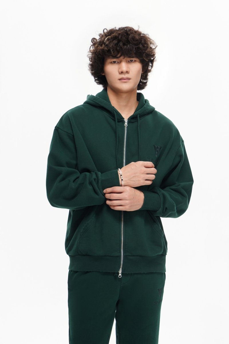 Mr. Fleece Zip Up Green - Valabasas