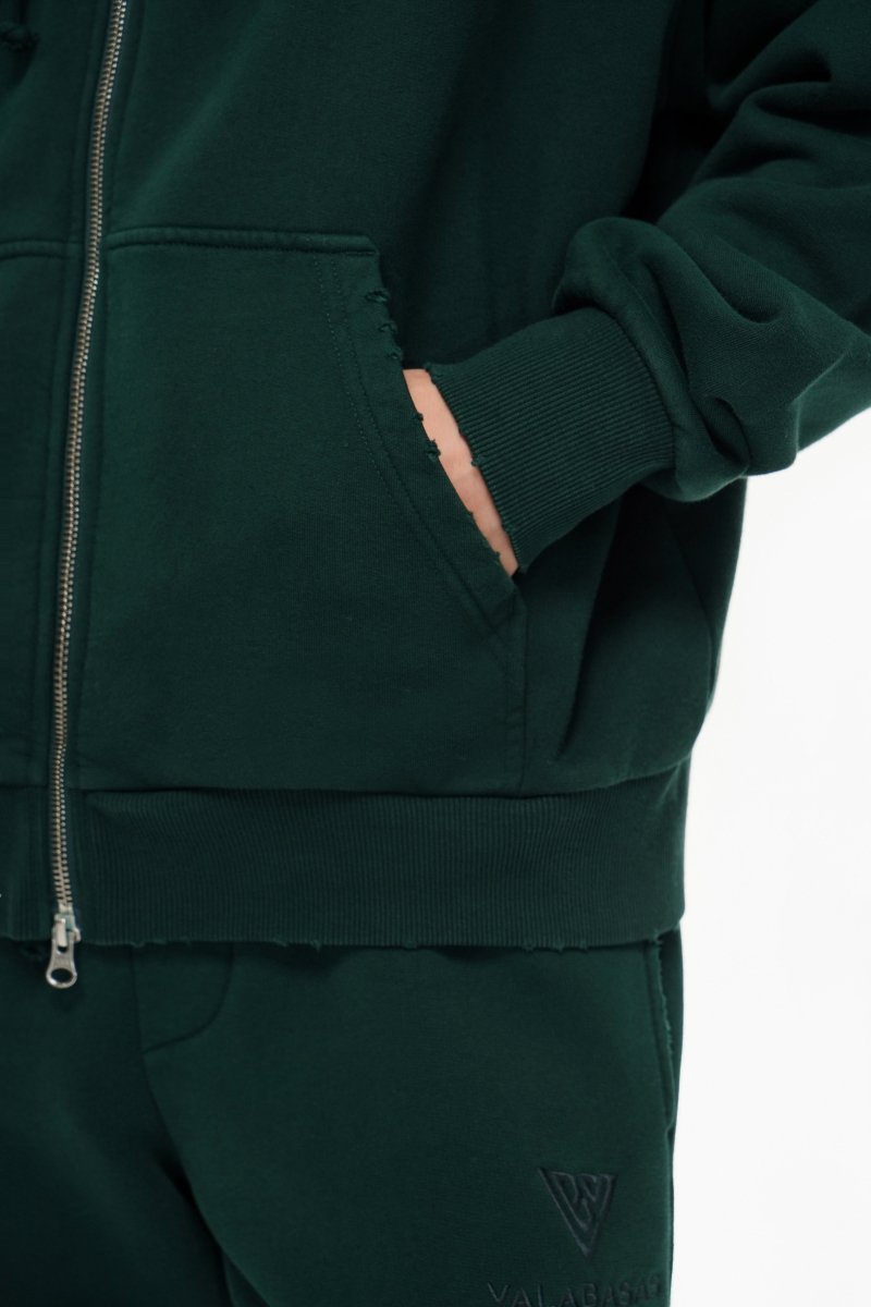 Mr. Fleece Zip Up Green - Valabasas