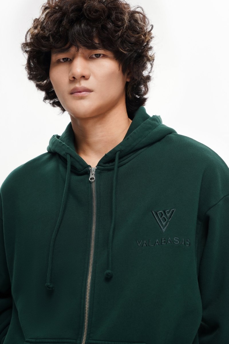 Mr. Fleece Zip Up Green - Valabasas