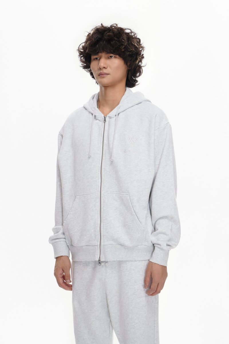 Mr. Fleece Zip Up Light Grey - Valabasas