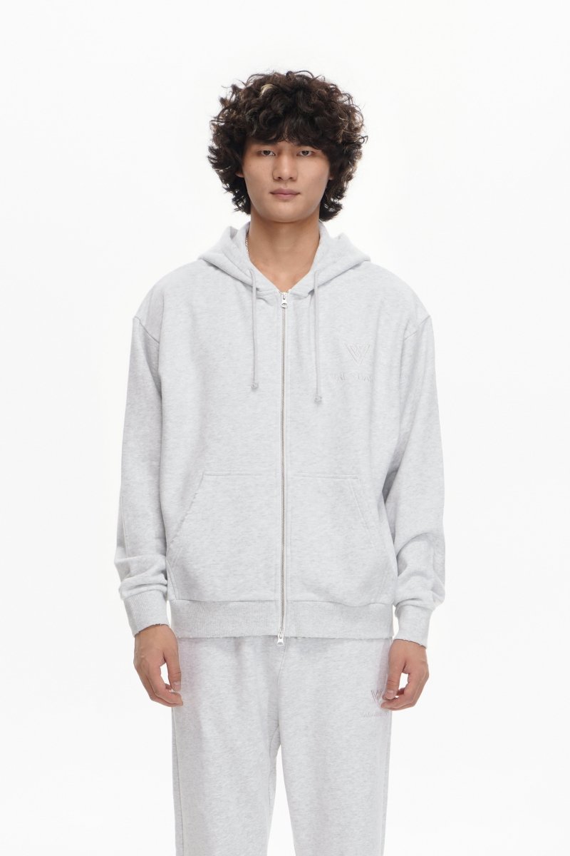 Mr. Fleece Zip Up Light Grey - Valabasas